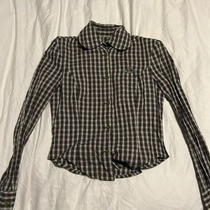 Plaid Vivienne Westwood Blouse with rounded collar and embroidered detailing